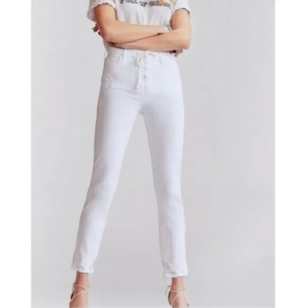✨SALE ✨NEW  Mothers Jeans The Lace up dazzler ankle chew white sz24 pricefirm